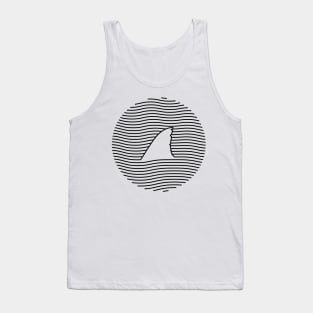 Awesome Shark Fin Line Art Shark Lover Gift Tank Top